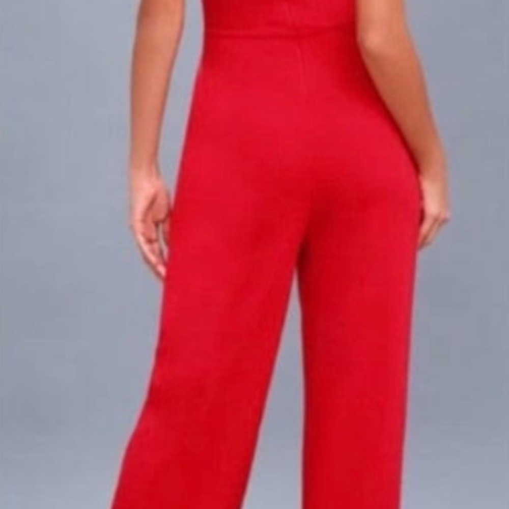 Lulus Women's Enticing Endeavors Red Jumpsuit